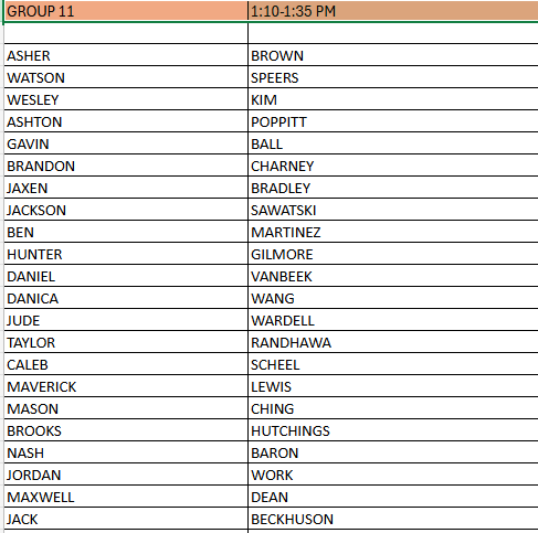 Group 11 U9 Group 11 U9