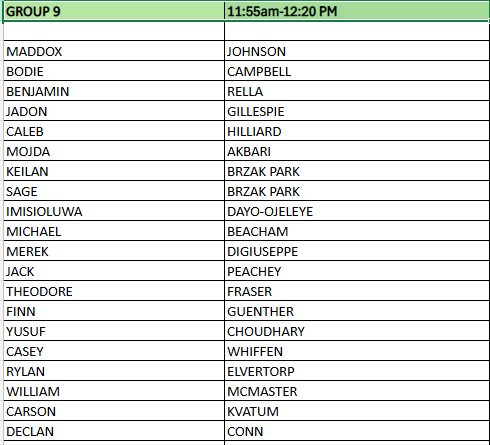 Group 9 U9 Group 9 U9
